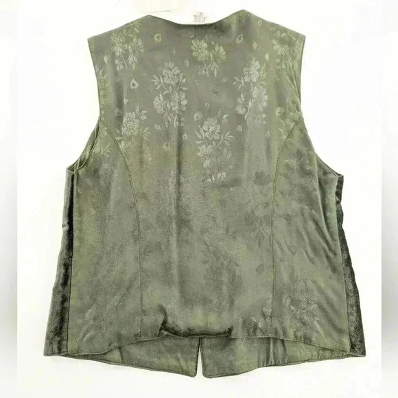 Vintage womens size small Rene Derhy Collection olive green gold boho Stud vest - Picture 7 of 8